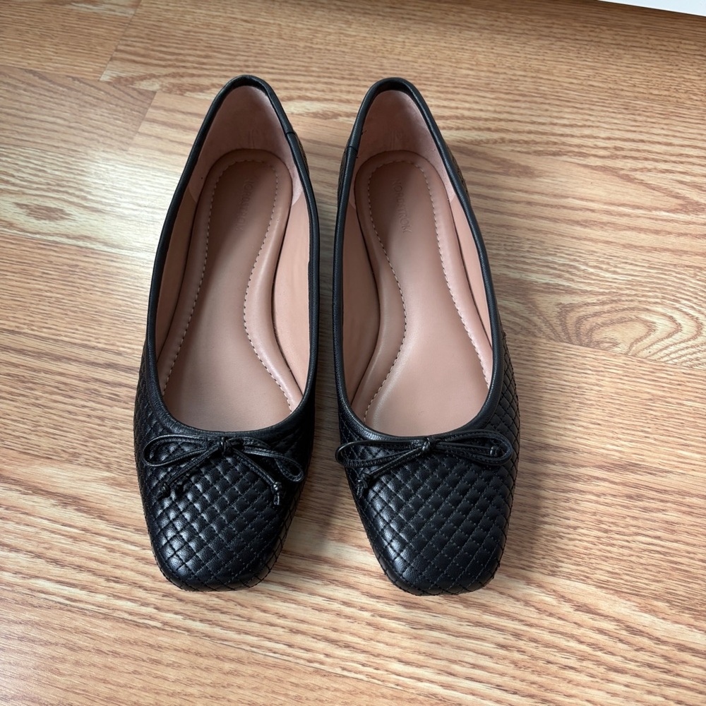 Nordstrom black leather ballet flats